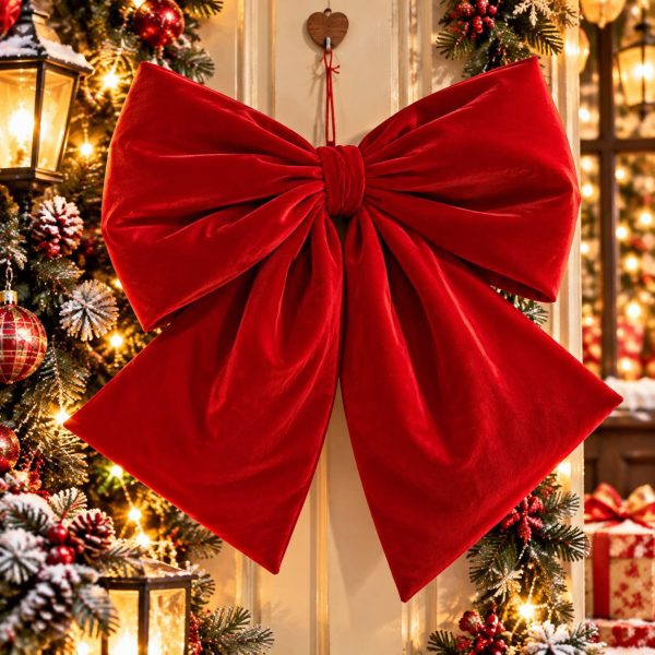 LAZO NAVIDEÑO GIGANTE DE TERCIOPELO