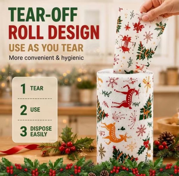 ROLLO DE PAÑOS DE LIMPIEZA NAVIDEÑOS