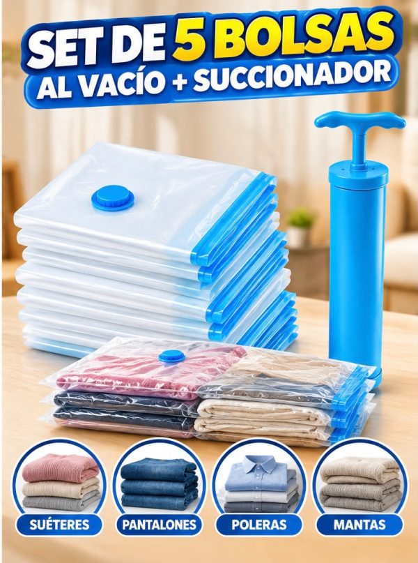 SET DE 5 BOLSAS AL VACÍO + SUCCIONADOR