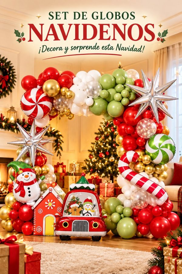 SET DE GLOBOS NAVIDEÑOS 59 PIEZAS